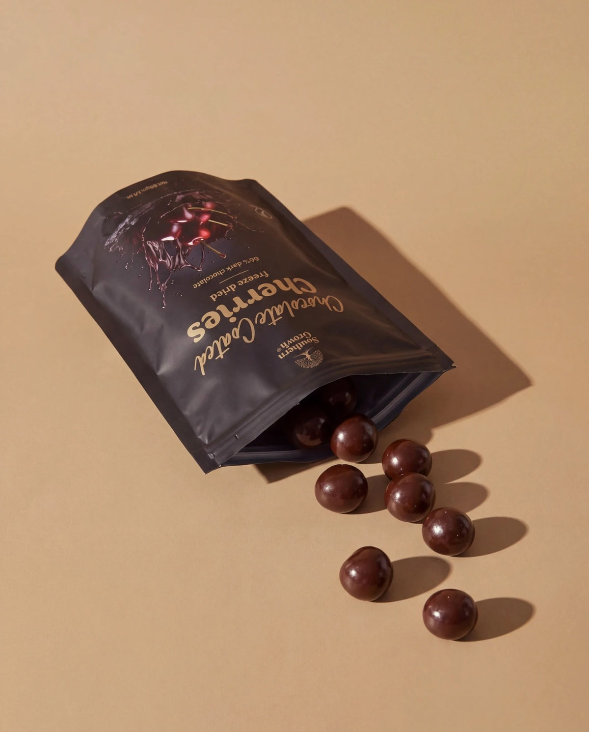 Chocolate Coated Cherries, pack open with cherries